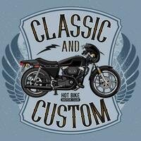 Classic And Custom Motorcycle Black vector