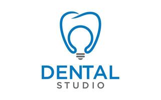 dental estudio vector logo diseño. dentista