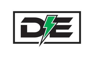 Logo DE initial energy design template vector