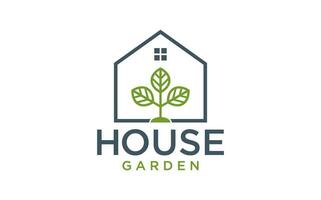 Tree and house logo design vector