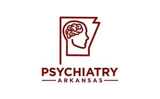 psiquiatría Arkansas logo diseño. terapia vector logo