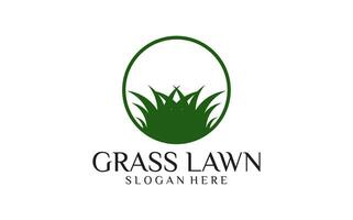 Grass lawn Care logo design vector