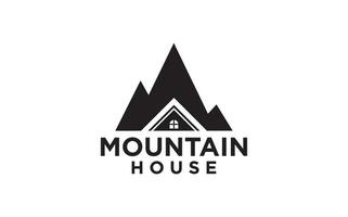 House in the mountain real estate logo template vector