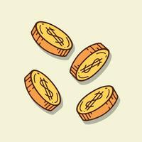 dinero bolso y oro moneda vector ilustración