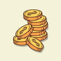 Money bag and gold coin vector illustration