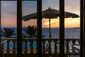 Tropical sunset - Atlantic coast landscape on Tenerife photo