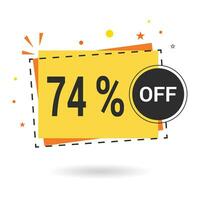 74 percent off. Vector design.