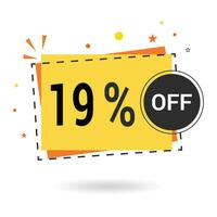 19 percent off. Vector design.