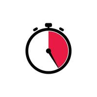 25 Minutes Analog Clock Icon white background. vector