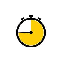 45 Minutes Analog Clock Icon white background. vector