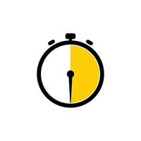 30 Minutes Analog Clock Icon white background. vector