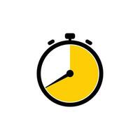 40 Minutes Analog Clock Icon white background. vector