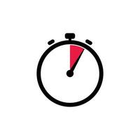 5 Minutes Analog Clock Icon white background. vector