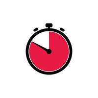 10 Minutes Analog Clock Icon white background. vector