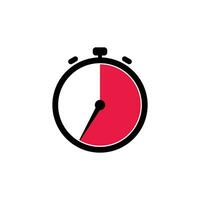 35 Minutes Analog Clock Icon white background. vector