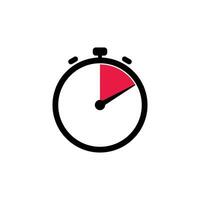 10 Minutes Analog Clock Icon white background. vector