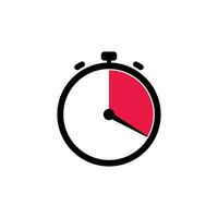 20 Minutes Analog Clock Icon white background. vector