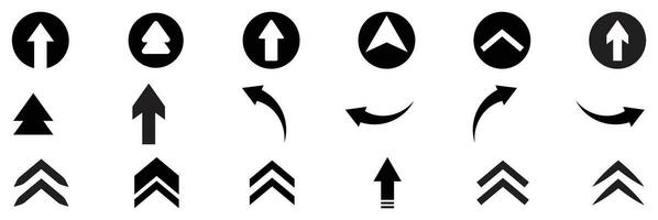 Up arrow all black set vector and background design.