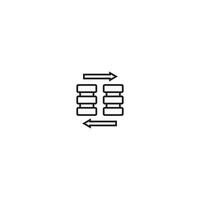 Database icon in flat style. Illustration on white isolated background. Network business concept. vector