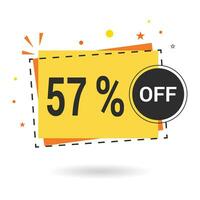 57 percent off. Vector design.