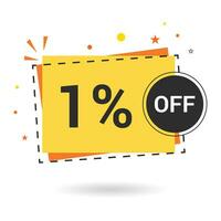 1 percent off. Vector design.