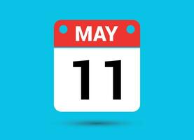 May 11 Calendar Date Flat Icon Day 11 Vector Illustration