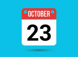 October 23 Calendar Date Flat Icon Day 23 Vector Illustration