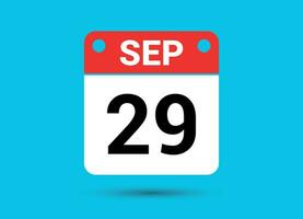 September 29 Calendar Date Flat Icon Day 29 Vector Illustration