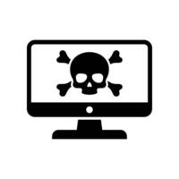 Computer virus icon isolated on white background. Computer virus, danger icon. vector