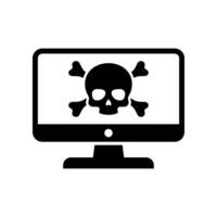 Computer virus icon isolated on white background. Computer virus, danger icon. vector