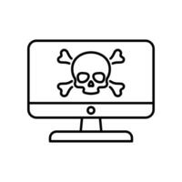 Computer virus icon isolated on white background. Computer virus, danger icon. vector