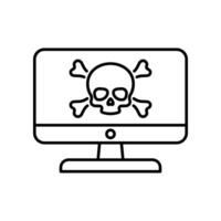 Computer virus icon isolated on white background. Computer virus, danger icon. vector