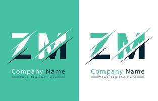 ZM Letter Logo Design Concept. Vector Logo Illustration