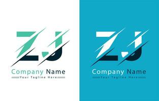 zj letra logo vector diseño concepto elementos