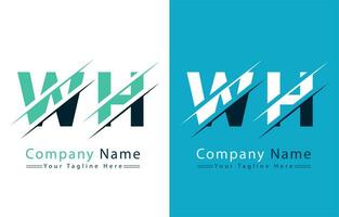 wh letra logo vector diseño concepto elementos