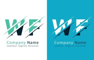 wf letra logo diseño concepto. vector logo ilustración