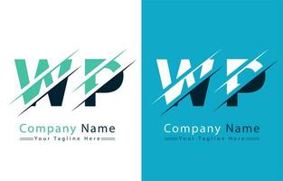 wp letra logo vector diseño concepto elementos