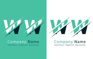 ww letra logo vector diseño modelo elementos