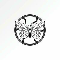 Logo design graphic concept creative sewing wheel vector stock unique butterfly sketch like robot machine. Related to gear tech animal insect nature
