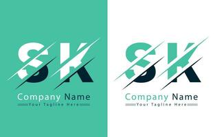 SK Letter Logo Design Template. Vector Logo Illustration