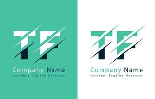 tf letra logo vector diseño concepto elementos