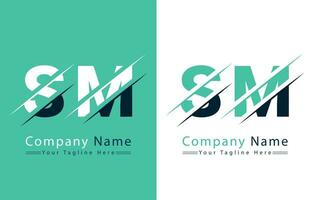 sm letra logo vector diseño modelo elementos