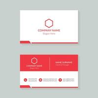 Business card design template. Red and White color creative and clean business card concept design vector