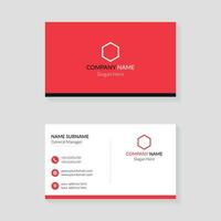 Business card design template. Red and White color creative and clean business card concept design vector