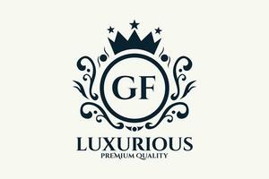 Initial  Letter GF Royal Luxury Logo template in vector art for luxurious branding  vector illustration.