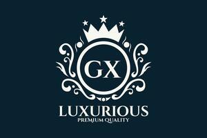 Initial  Letter GX Royal Luxury Logo template in vector art for luxurious branding  vector illustration.