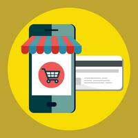 Icon shop online, business icon flat design. App Icons, Web Ideas Network Page, Virtual Shopping, Vector
