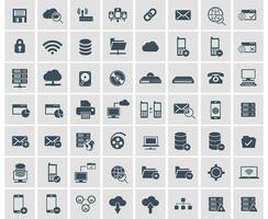 Social network, data analytic, mobile and web application icon set. Flat vector illustration