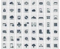 Social network, data analytic, mobile and web application icon set. Flat vector illustration