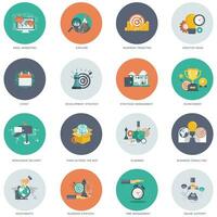 Business and technology icon set for websites and mobile applications. Flat vector illustration